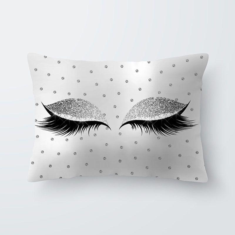 Elegantly Designed Eyelash Pattern Pillow Cover For Stylish Sofa And Seat