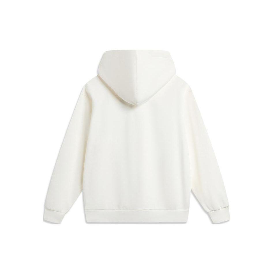 Li Ning Weekend Youth Letter Embroidery Casual Hoodie Unisex Sweatshirt Off-White AWDU781-7