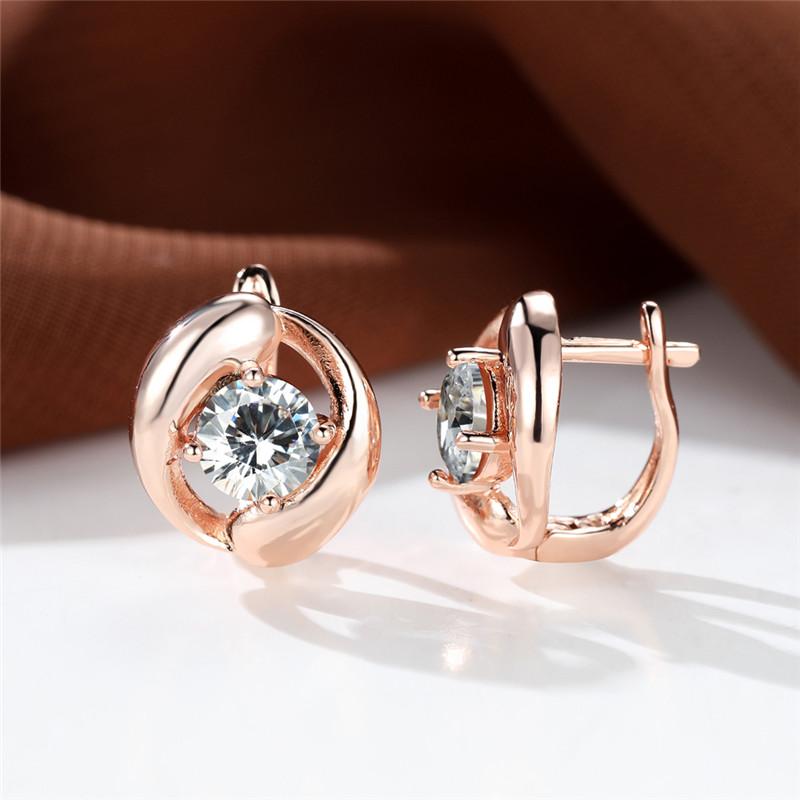 

Разноцветные серьги круглой огранки с розовым, красным, синим, фиолетовым камнем, серьги-капли цвета розового золота, серьги для вечеринок, простые модные серьги-кольца с радужным камнем белый