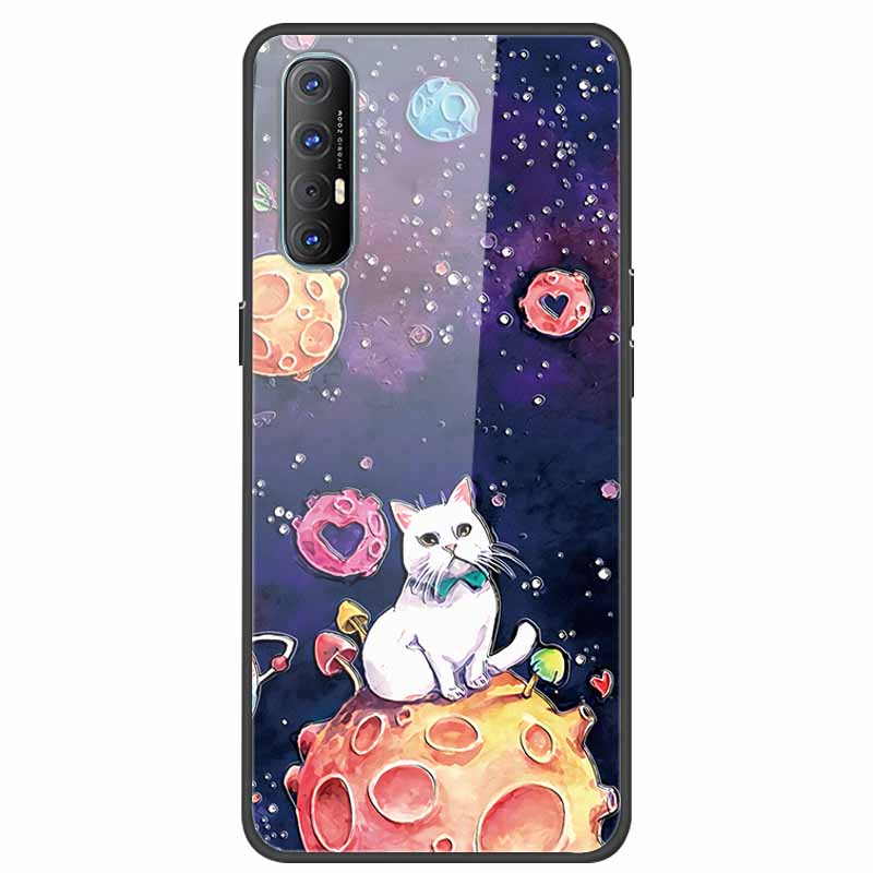 Tempered Glass Case For Oppo Reno 3 Pro 5G Case 6.5" Hard Phone Back Cover Soft Bumper For Oppo Reno3 Pro Case Funda Para PCRM00