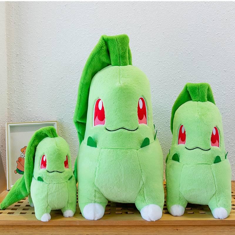 Popular Pokemon Cartoon Plush Toy Chikorita Grass Stuffed Animal Doll Wholesale