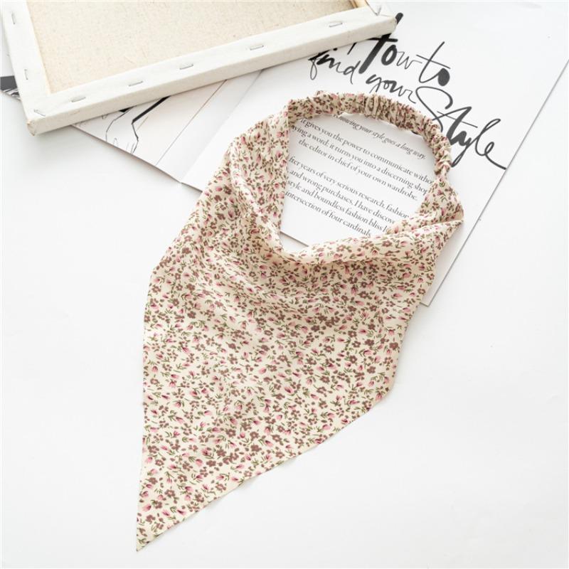 Women's Versatile Headband Triangular Scarf Elastic Hair Band Floral Headscarf Hair Band Hair Band Headband