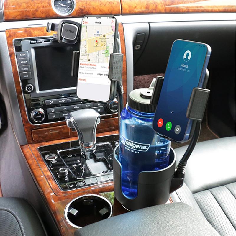 Multifunctional 3 In 1 Adjustable Car Cup Holder Expander Adapter With Phone Holder Car Drink Cup Bottle Holder Stand Organizer