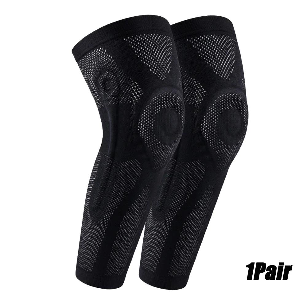 1 Stück Kompressions-Kniebandage mit verlängertem Streifen, Sport-Ärmelschutz, elastische lange Kniebandage, geeignet für Volleyball und Laufen