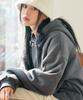 Log Oversized Fleece-Lined Hoodie Dark Gray Yhhd2302