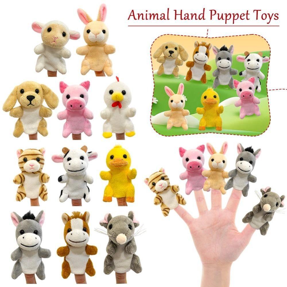 Plush Animals Finger Puppet Toys Tell Story Interactive Toys Kids Animal Hand Puppet  Children Gift