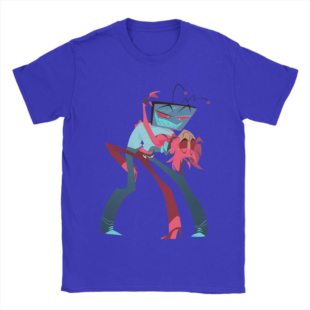 Casual Vox Alastor Dance Hazbined Hoteled T-Shirt Men Crewneck Pure Cotton T Shirt Short Sleeve Tee Shirt Summer Clothing