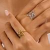 Daumenring Hohlsternform Verstellbares Öffnungsdesign Fingerring Titanstahl Fingerband Vielseitiger Schmuck Geschenk