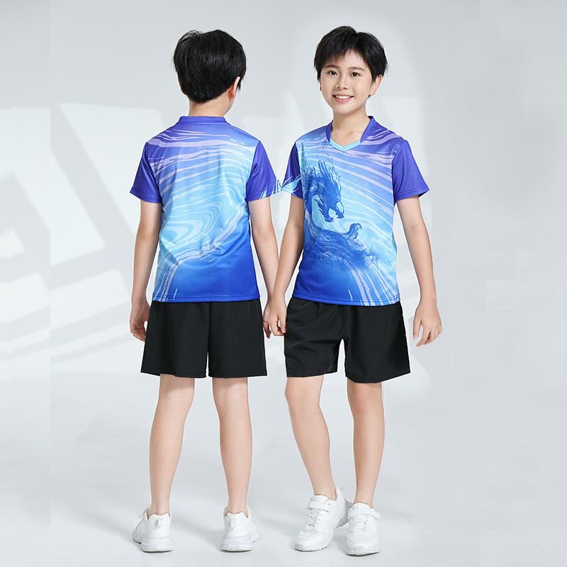 Kids Quick-Dry Badminton Training Set Girls Boys Sportswear Lightweight Bamboo Fiber Athletic Outfit