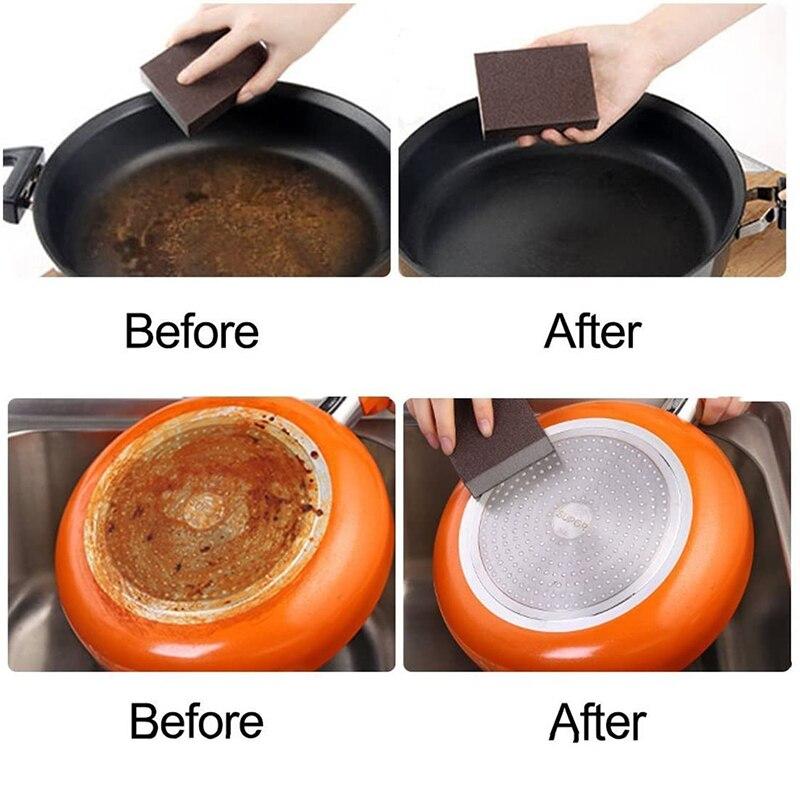 Magiczna gąbka do ścierania szczotka do usuwania rdzy narzędzia do czyszczenia gospodarstwa domowego gąbka karborundowa Emery odkamienianie Clean Rub Pot Emery Cleaner