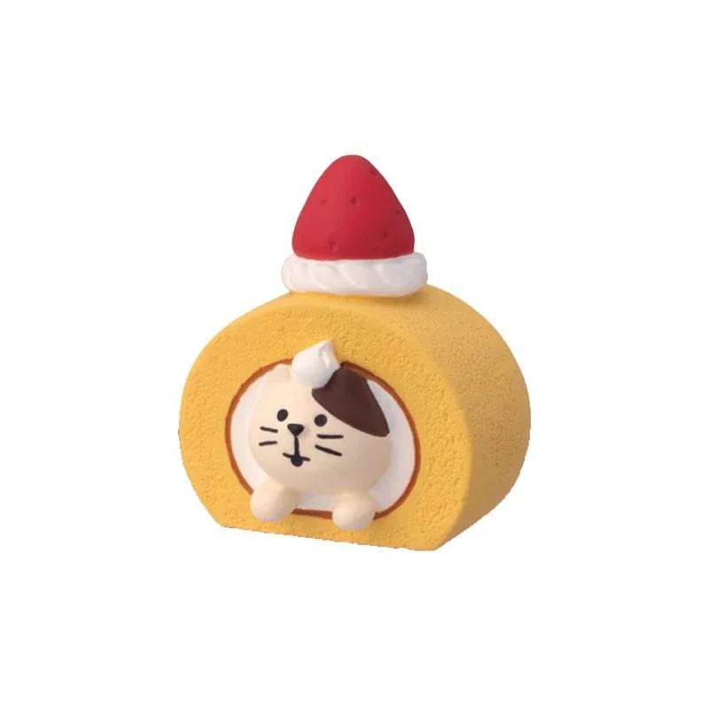 1pc Cat Scene Ornaments Valentine's Day Gifts Chocolate Food and Entertainment INS Strawberry Bread Decoration Resin Ornaments