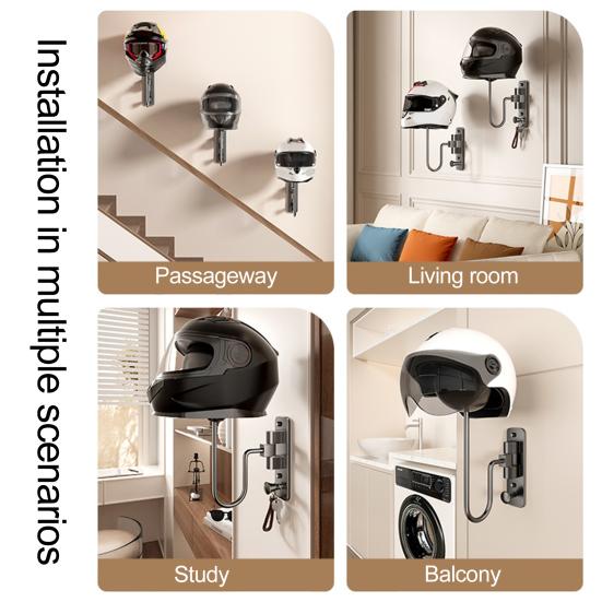 Wandhalterung für Motorradhelme, 180 Grad drehbar, robuster Displayhalter für Motorrad-, Fahrrad- und Sporthelme, Aufbewahrungsständer