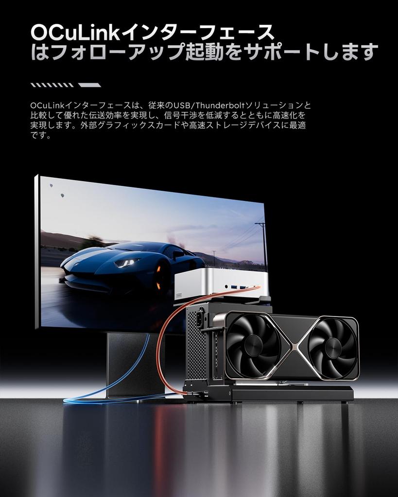 AOOSTAR EG02 Docking Station with Dual Thunderbolt 5 and OCuLink Interface Open Frame Power Supports Most Graphics Cards Dual Thunderbolt (PCIe 4.0