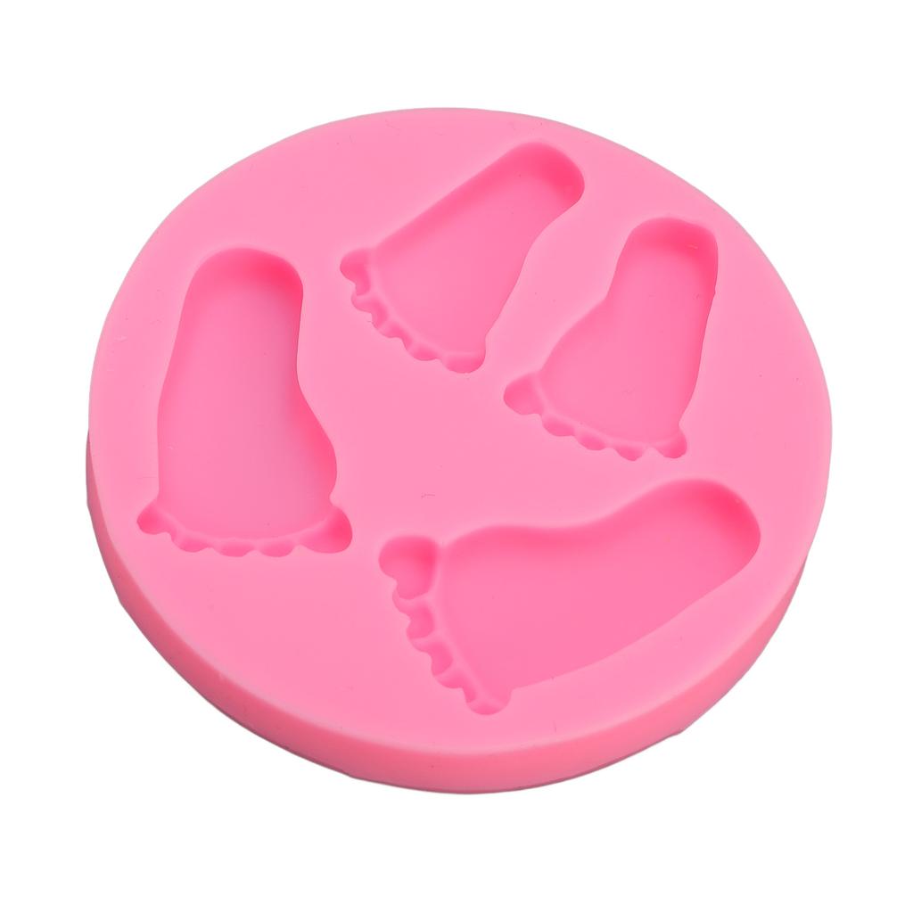 3D Baby Foot Moulding Silicone Non Stick Baby Foot Shaped Baking Tray for Fondant Chocolate Candy De