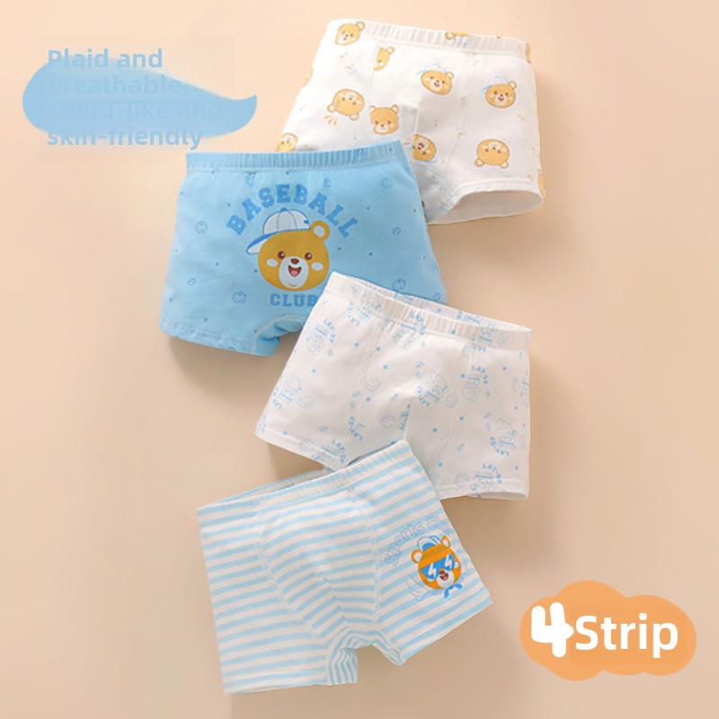 Boys' Combed Cotton Boxer Briefs - Kids' Underwear Shorts