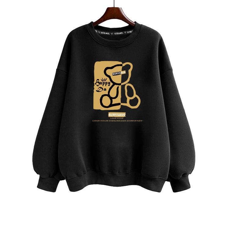 2025 autumn and winter clothing new popular fashion foreign loose round neck velvet thickened sweater women