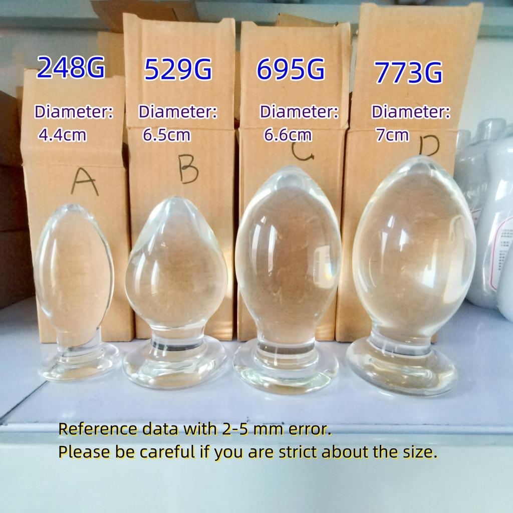 VaHppy Huevo de pato suave, tapón Anal de vidrio Extra grande, 780g, 7cm, SM, Juguetes sexuales BDSM para adultos gay, productos masturbadores femeninos