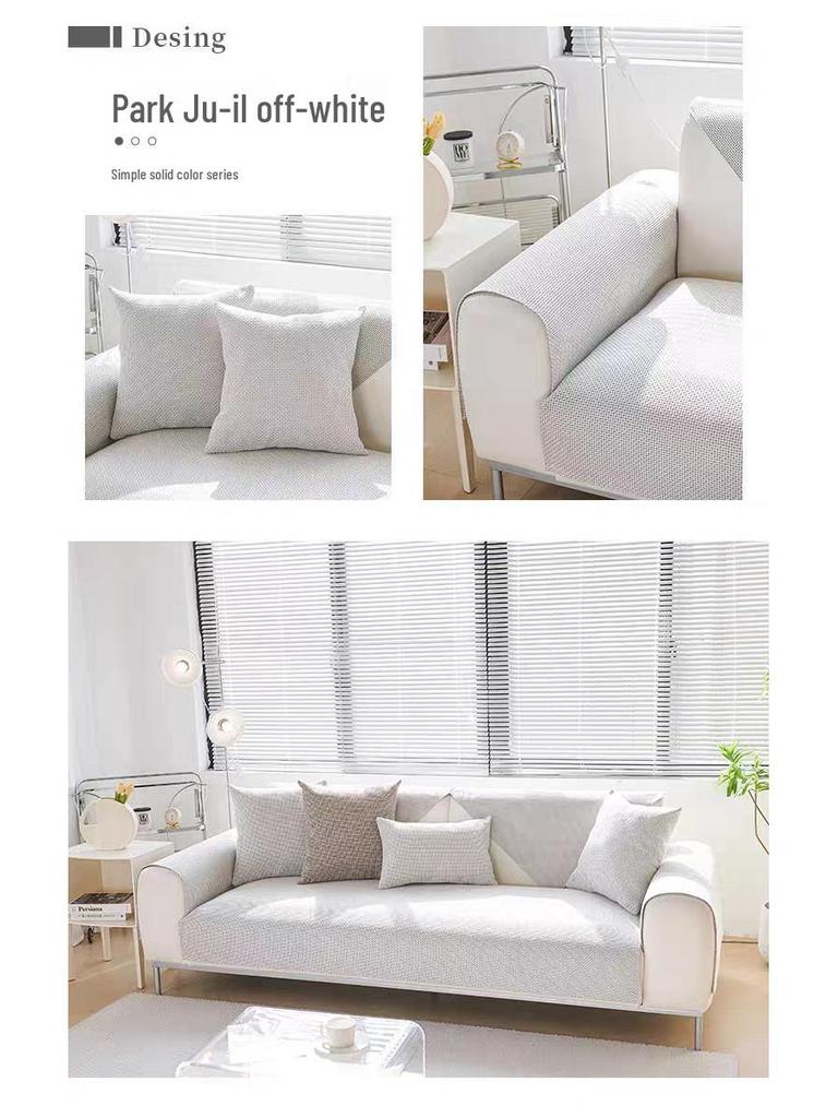 Universal Non-Slip Cotton Linen Sofa Seat Cushion – Four Seasons Style, Solid Color