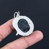 Natural Black Tourmaline Rough Gemstone Pendant 925 Sterling Silver Jewelry