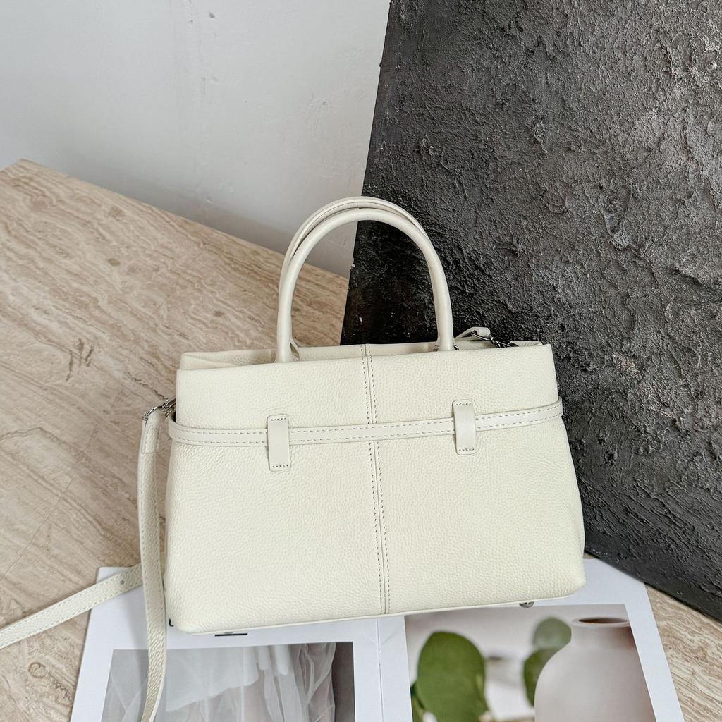 First-Layer Cowhide Shoulder Women'S Bag, Large-Capacity Messenger Tote Bag, Women'S Mommy Bag, Commuting Fashion And Simple Shopping
