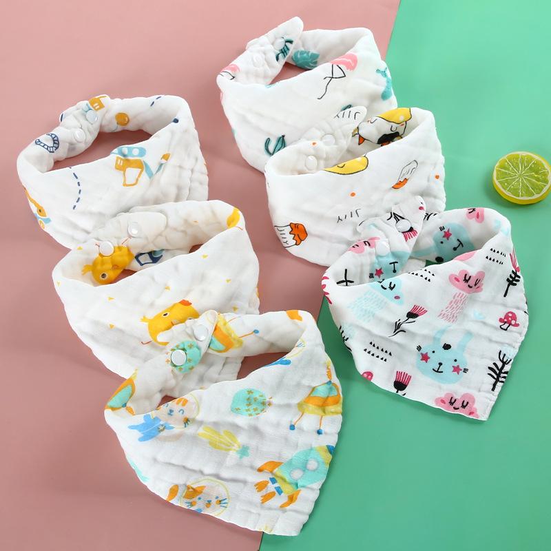 1Pc Baby Infant Muslin Cotton Bib Baby Bandana Bibs Triangle Scarf Feeding Saliva Towel Feeding Drool Bibs Burp Cloth Accessories