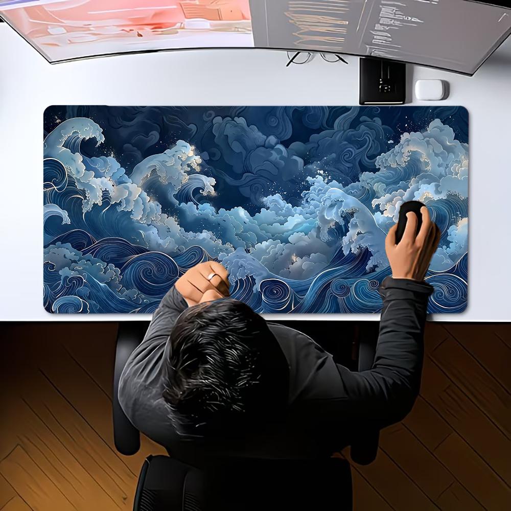 Starry Moon Dragon Mouse Pad Fantasy Non‑slip Mat Large Pc Gamer Keyboard Deskmat Gaming Accessories Computer Mousepad XXL