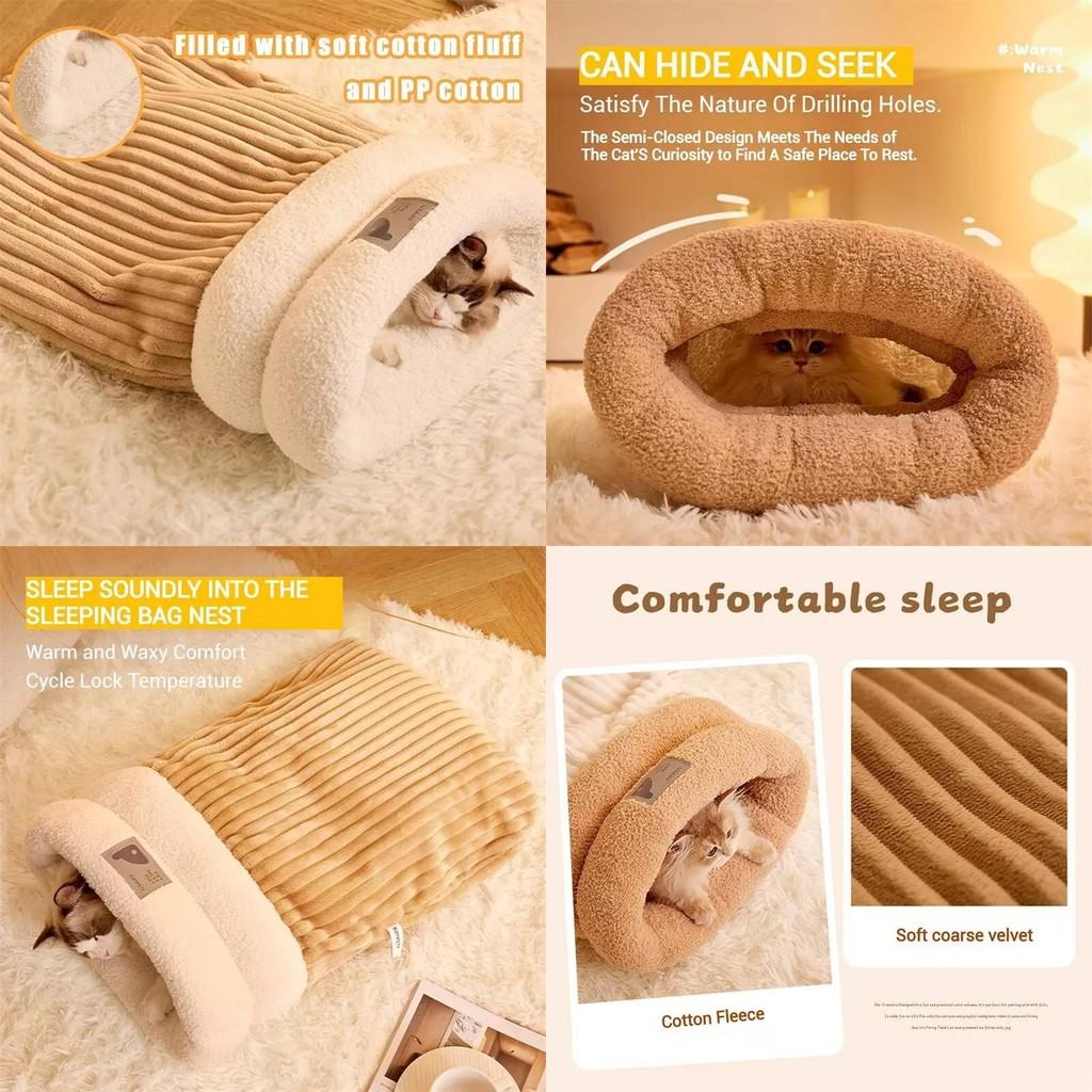 Stylish And Comfortable Cat Cave Bed Available In Multiple Colors For Trendy Cats
