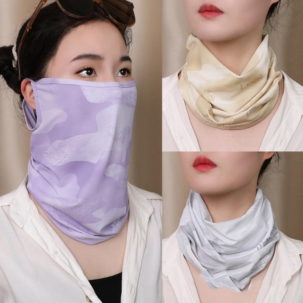 UV Protection Sunshade Veil Face Cover Shading Ice Silk Face Mask Sunscreen Face Mask  Riding