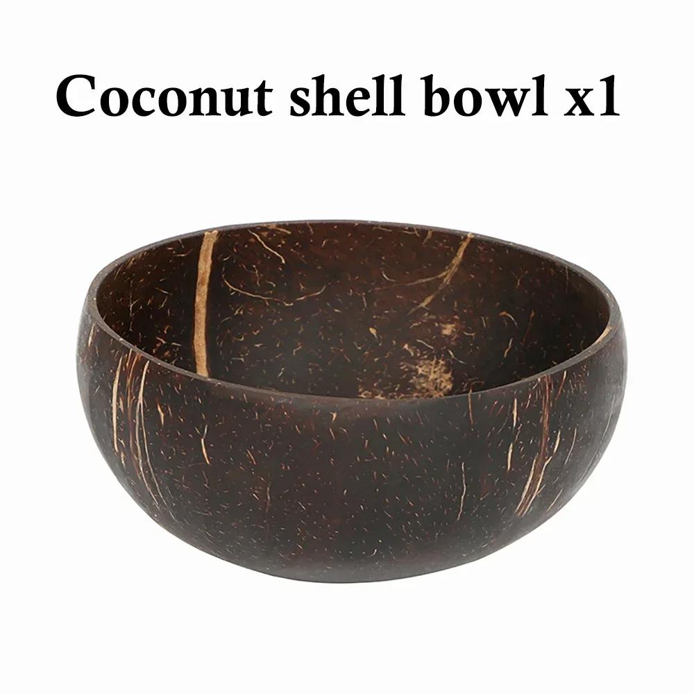 Natural Coconut Bowl wooden Sets bowl Protection Coconut Wood tableware Spoon Set Kitchen Environmental Wooden Kitchen Tableware