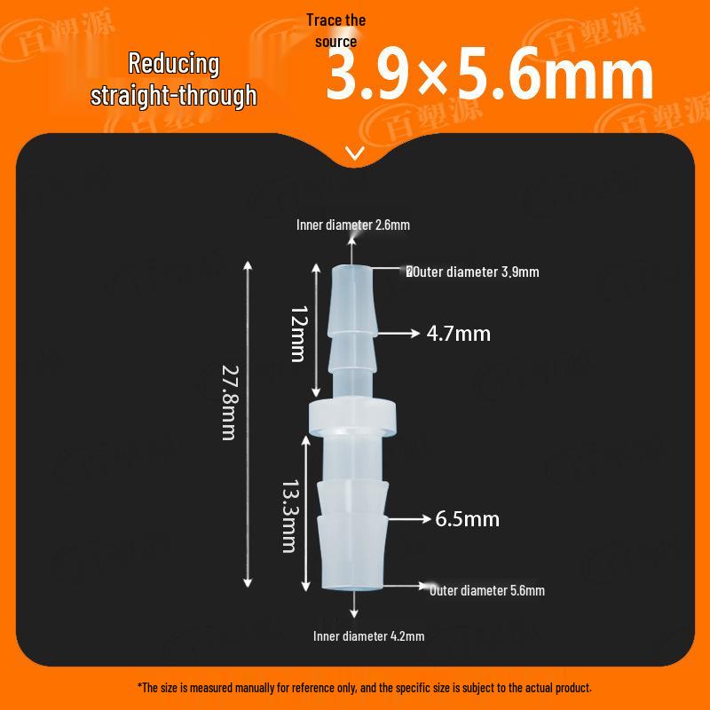 Two-Way Straight Through Plastic Hose Reducer Connector for Fish Tanks