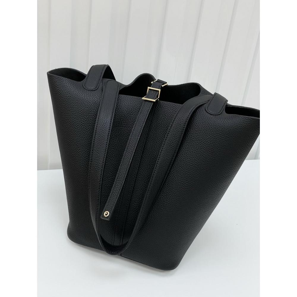 2025 New Style Top Layer Cowhide Genuine Leather 26 Large Size Single Compartment Tote Bag Gold Buckle Fashionable Tassel Batch Release