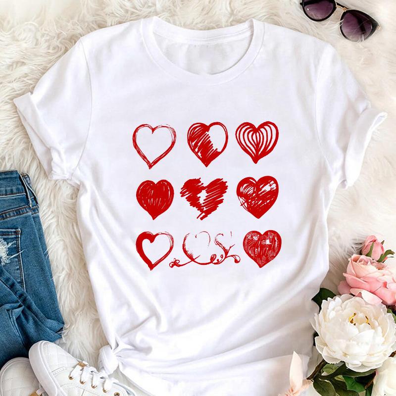 Women Graphic Tees Kawaii Printing Fashion White Cloth Casual 90S Creative Short Sleeve Tshirts Summer Basic Female Trend Style