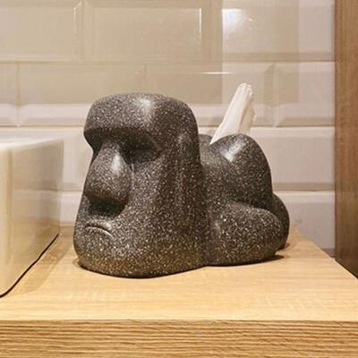 Kreative Moai-Taschentuchbox, Taschentuchhalter, Serviettenetui, Tisch, Haushaltspapierbox für Küche, Badezimmer, Schlafzimmer, Heimdekoration