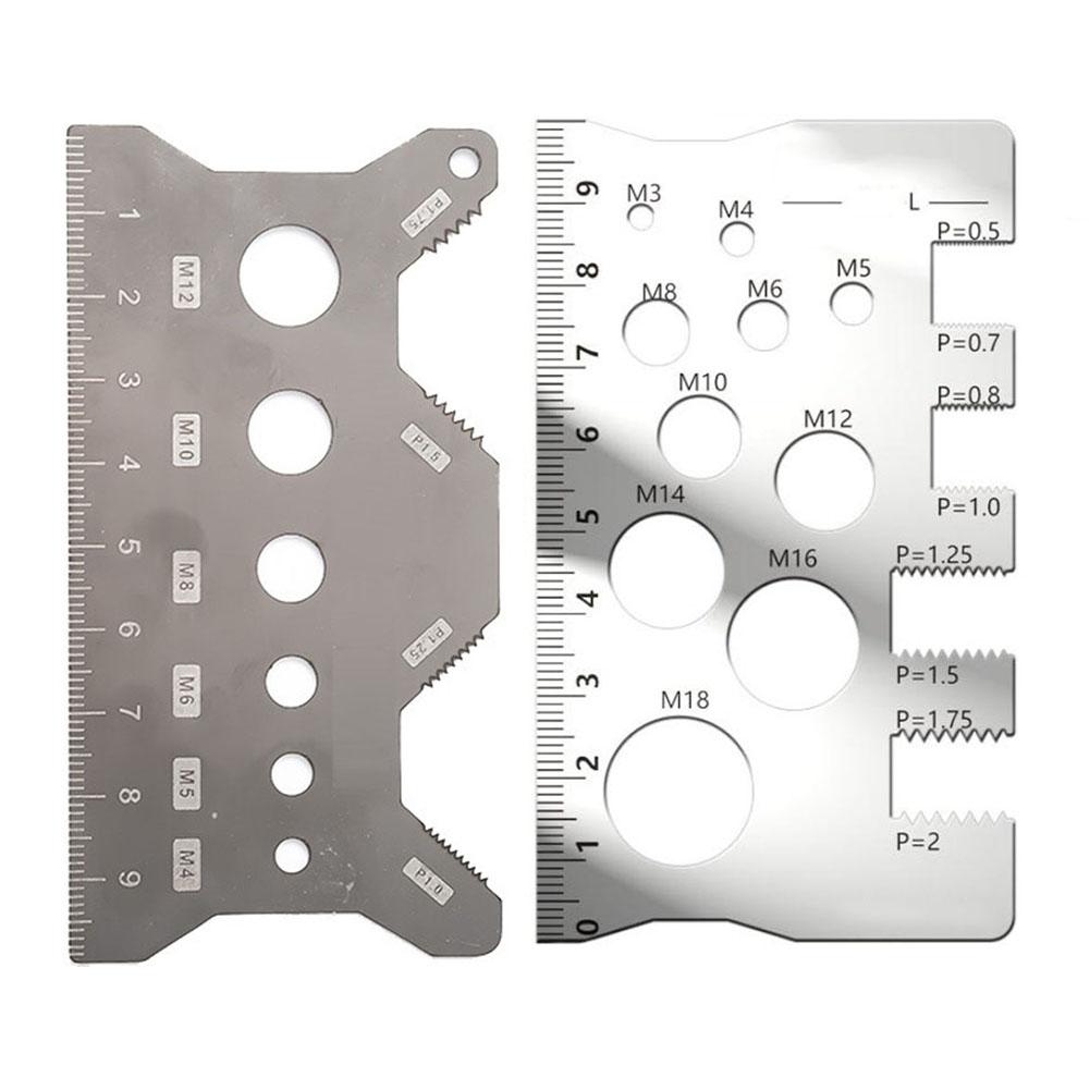 

2 PCS Screw Thread Pitch Gauge Ruler Measuring Bolt Nut Metric Stainless Steel Caliper Metric Gauge Tool