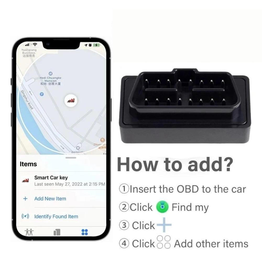 Mini OBD GPS Tracker For Apple With Find My App Car Anti Loss Device Real Time Location GPS Locator Plug In Version Lifetime Free System