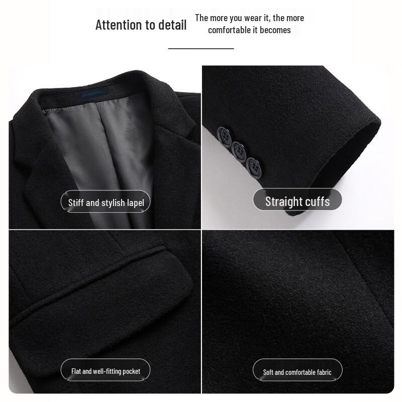 SHANSHAN Men's Autumn/Winter Wool Blend Business Blazer