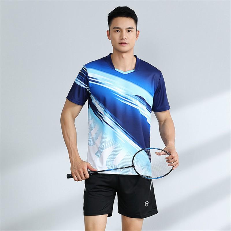 Unisex Badminton Sport Set Short Sleeve Top Shorts Men Women Kids Athletic Wear