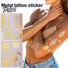 Golden Silver-color Metallic Tattoo Sticker for Women Girls, Temporary Tattoo Sticker for Face Body Arm Decoration, Waterproof Fake Tattoo Decal for