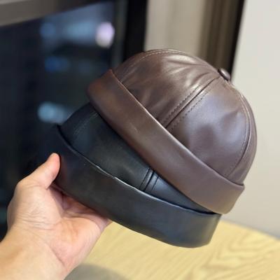 Retro Brimless Yuppie Hats for Men and Women Reverse Wearing Berets Japanese Style American Watermelon Landlord Melon Skin Hats
