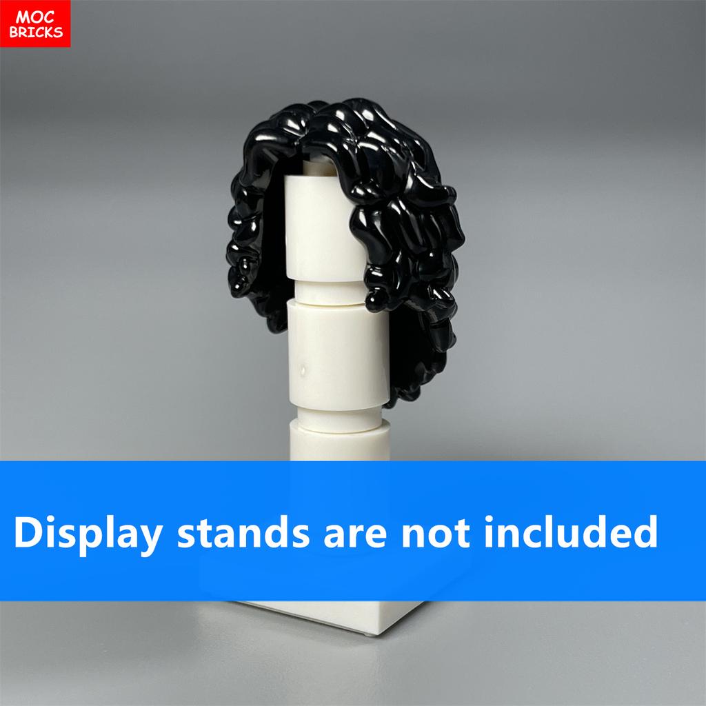 10pcs MOC Bricks 4cm Figure Wear Woman Female Curly Hairs Princess Hair Assembled Building Blocks Accessories Children's Toy