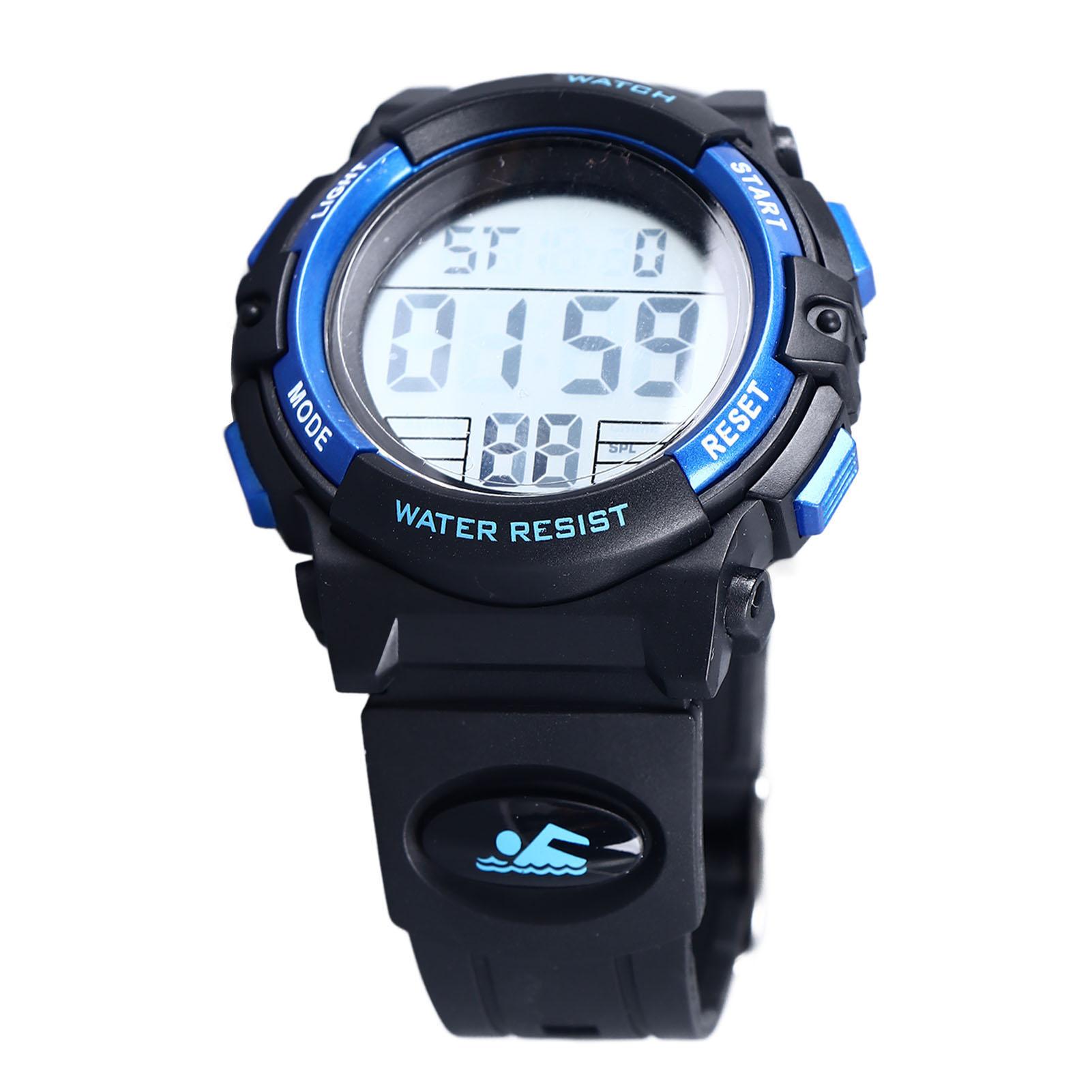 

Digital Electronic Watches 50M Waterproof PU Strap Multifunctional Outdoor Sports Watch for Children синій