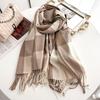 Color Warm Thickened Scarf For Women 70*200Cm Long Tassel Pashmina Shawl Faux Cashmere Warps Autumn Winter Blanket For Men