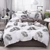 Palm Leaf Comforter Cover Black and White Bedding Set for Kids Teens Adult Women, Leaves Duvet Covers Reversible Quilt Cover Set