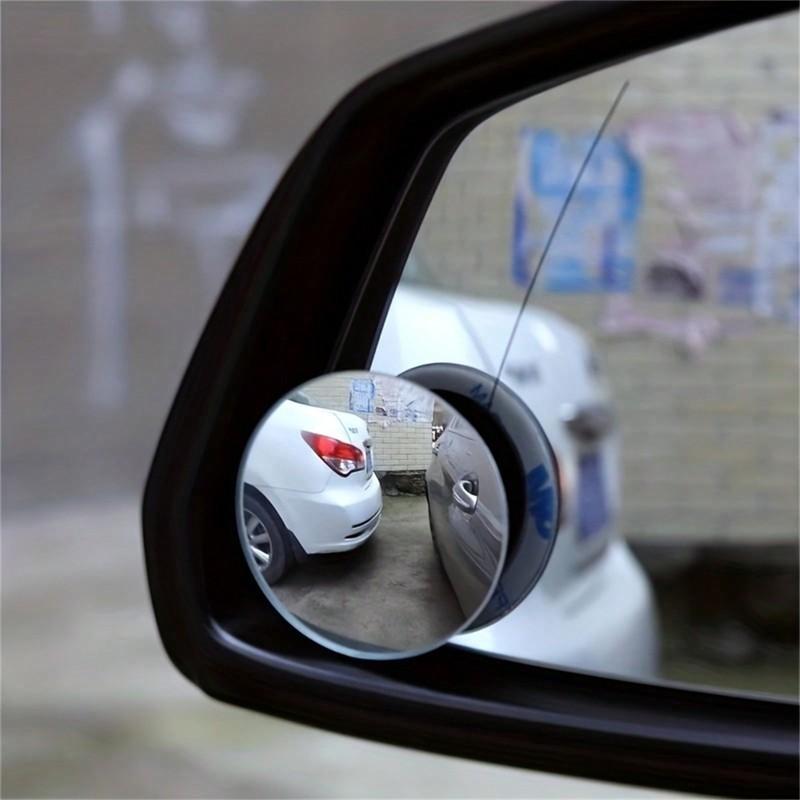 2pcs/4pcs Adjustable Car Blind Spot Glass Mirror 360 Degree Side Wide Angle Rearview Mirror Small Rimless Round Mirror Driving 2pcs