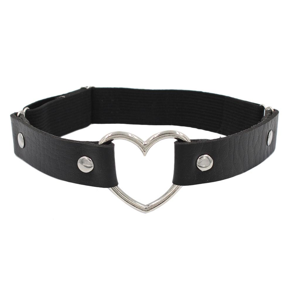 Women Elastic Pu Leather Leg Ring Garter Body Jewelry Punk Heart Rivet Thigh Ring Goth Harajuku Harness Stockings Garter