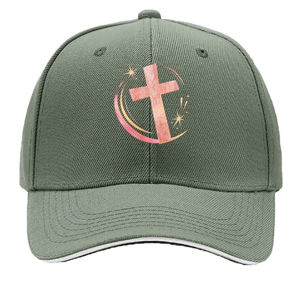 Modern Glitter Cross Faith Emblem Sandwich Baseball Cap Sun Cap Outdoor Workouts Hat