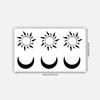 Minimalistische Sonne und Mond Tattoo-Aufkleber Wasserdicht und Langlebig Personalisierbare Handgelenkmodelle Simulierte Tattoo-Aufkleber