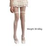 Women Pattern Patchwork Mock Knee High Socks Opaque Tights with Sweet Ribbon Bowknot See Through Pantyhose Leggings