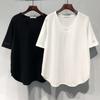 Loose Large Size V-neck Short-sleeved T-shirt Women's Summer Bottoming Shirt Printed Letter Half-sleeved Top