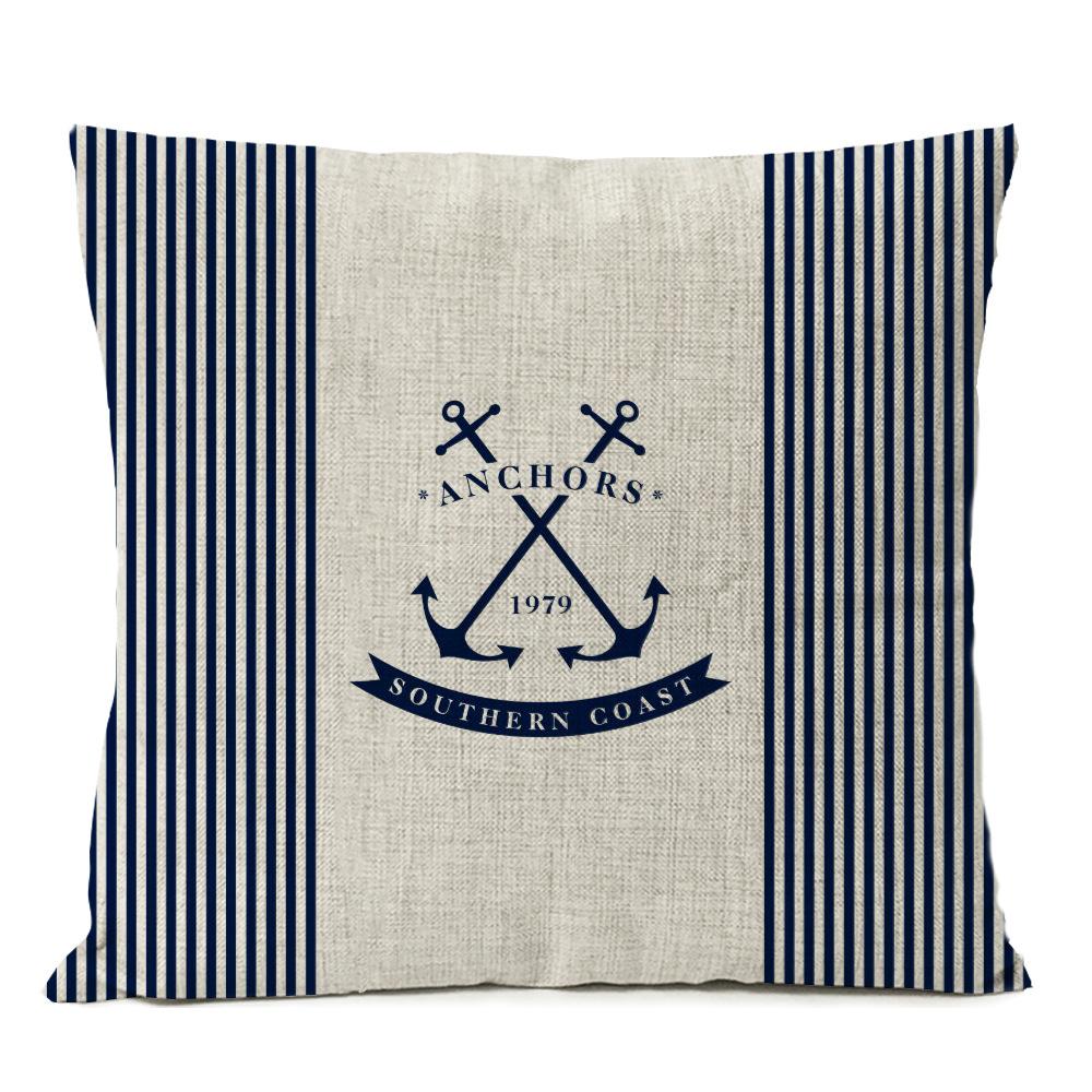 Nautical Linen Pillow Nordic Home Decoration Model Room Nautical Style